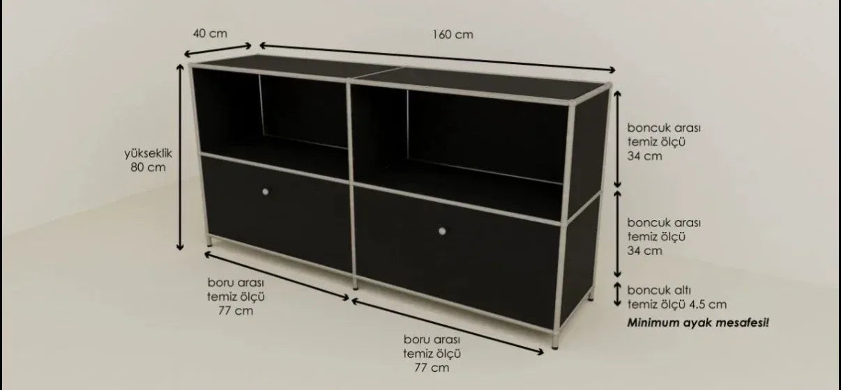 Luce Konsol-2 Kapaklı Modern Depolama Ünitesi - Biconsilio 