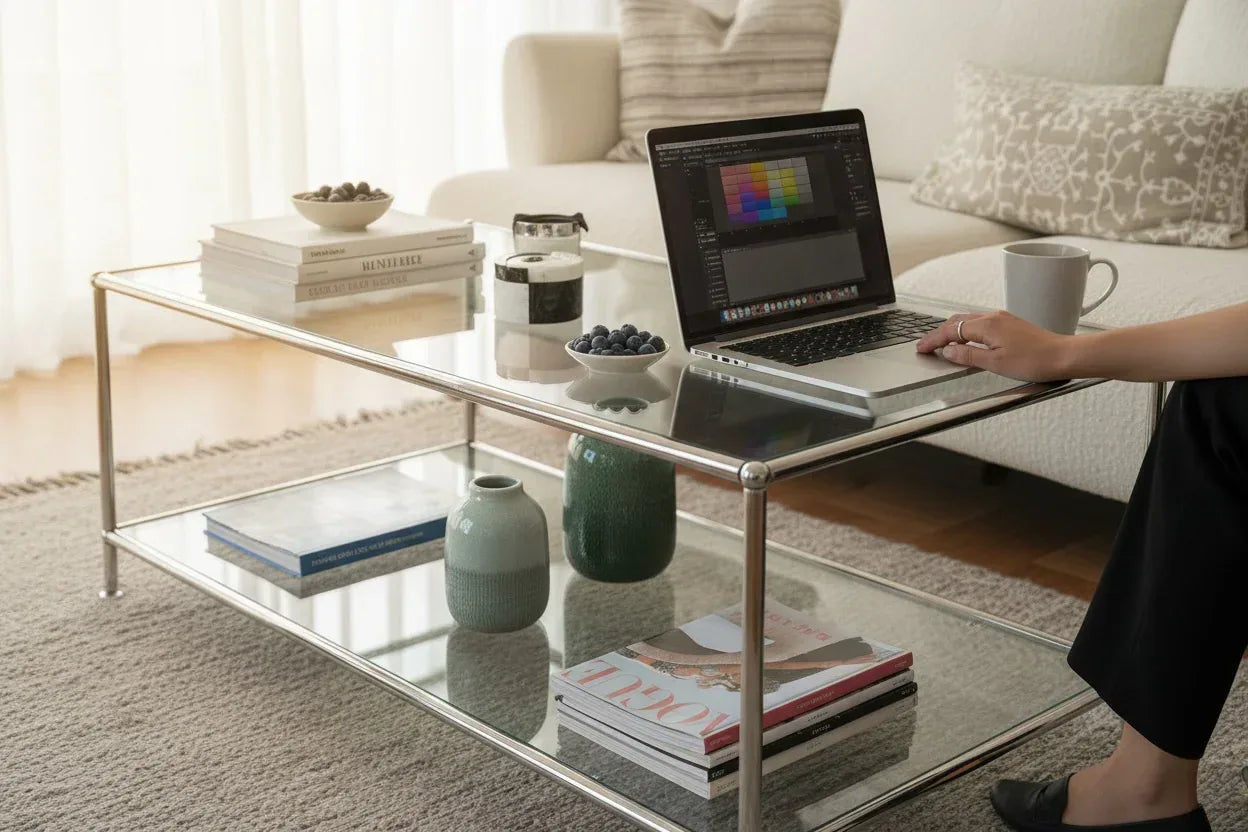 PASLANMAZ BONCUKLU CELİNE ORTA SEHPA - Biconsilio 