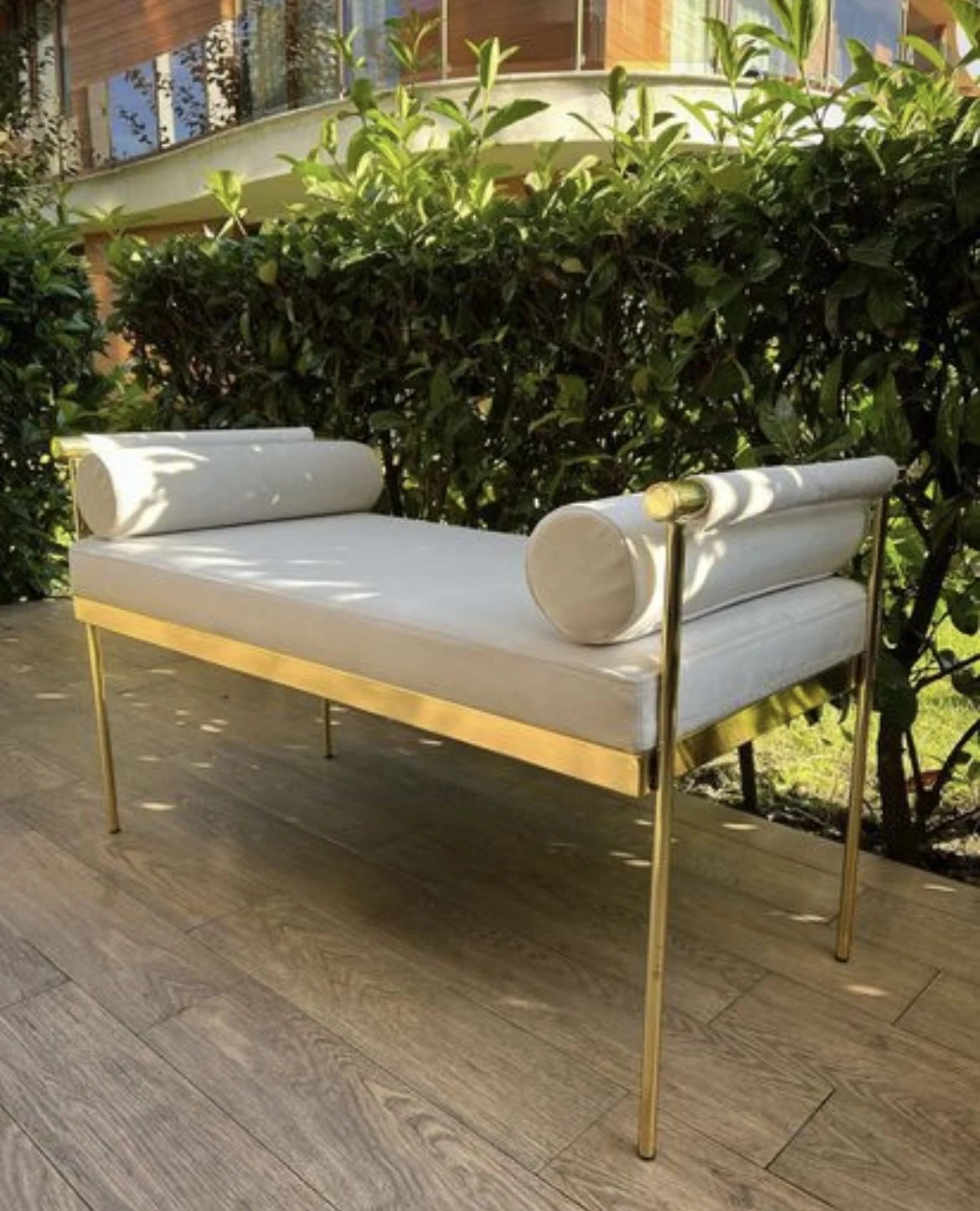 BİCONSİLİO HELEN METAL SİLİNDİR YASTIKLI BENCH