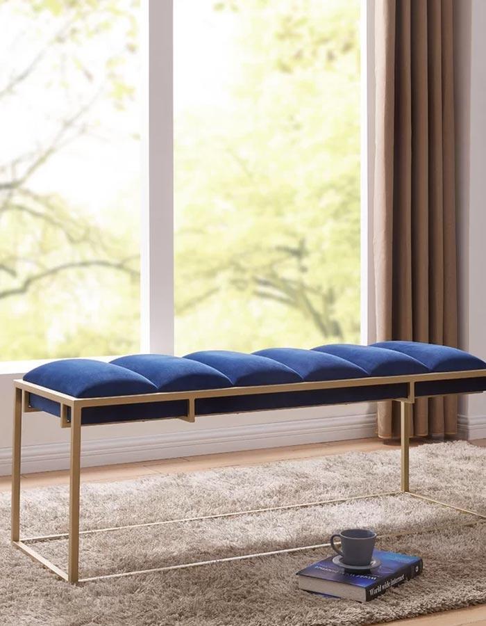 ASPHİRE LACİVERT KADİFE BENCH